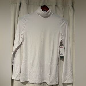 32 Degrees White Ribbed Turtleneck